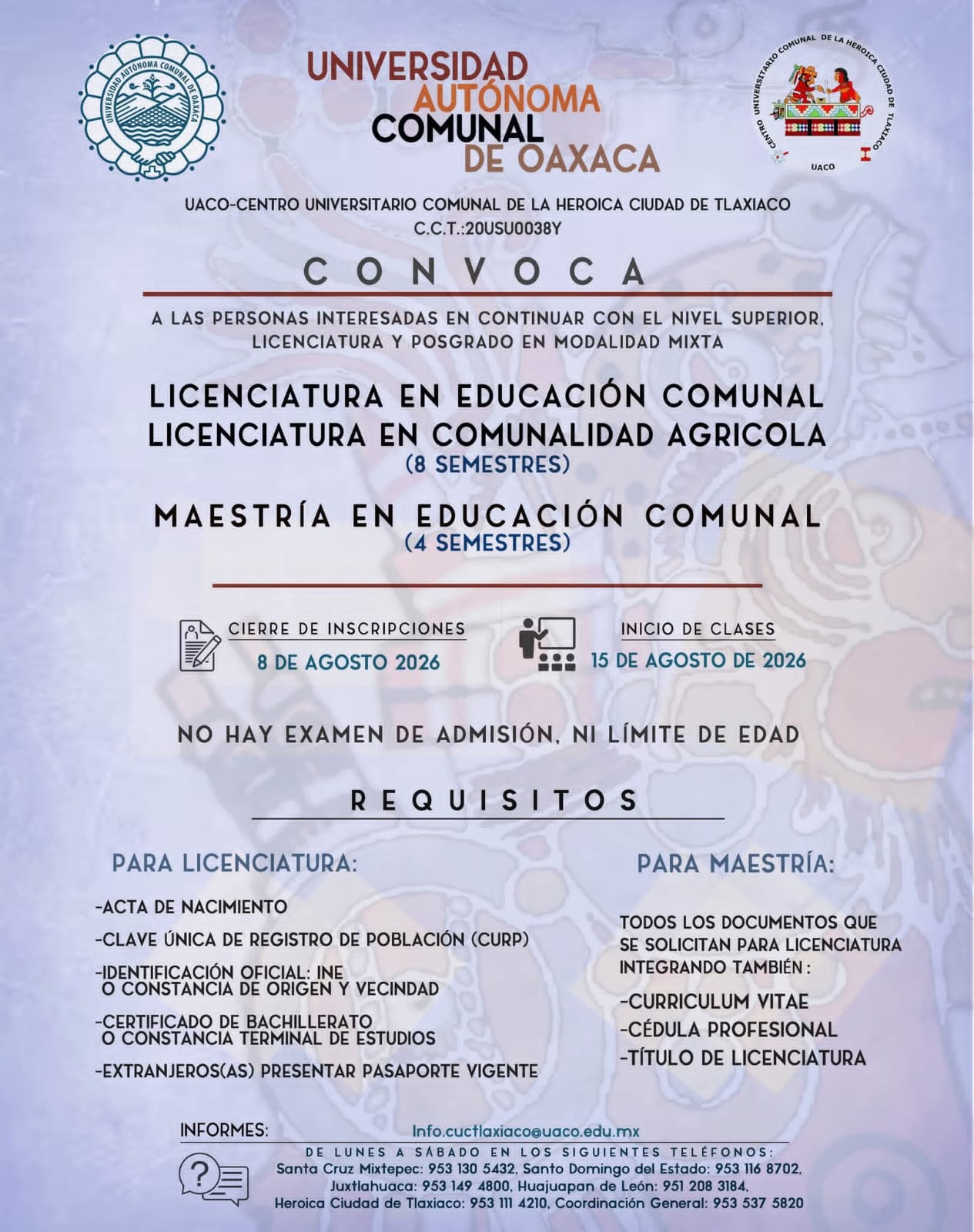 Convocatoria UACO 2026